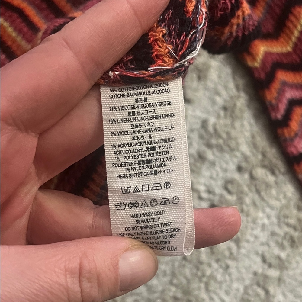 Free People Ziggy Zig Zag Tunic Style Mockneck Mini Dress Orange and Black Small - Picture 8 of 10